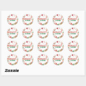 Kinder kerstfeestster ronde sticker (Vel)