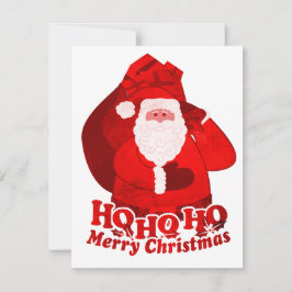 Kinder kerstfeestuitnodiging Santa red Kaart