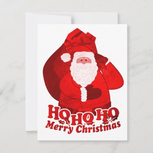 Kinder kerstfeestuitnodiging Santa red Kaart (Voorkant)