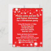 Kinder kerstfeestuitnodiging Santa red Kaart (Achterkant)