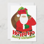 Kinder kerstfeestuitnodiging Santa rood & groen Kaart (Voorkant)