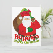 Kinder kerstfeestuitnodiging Santa rood & groen Kaart (Staand voorkant)