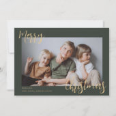 Kinder kerstfoto Merry Feestdagenkaart (Voorkant)