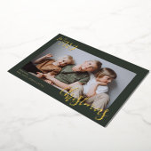 Kinder kerstfoto Merry Folie Feestdagenkaart (Gedraaid)