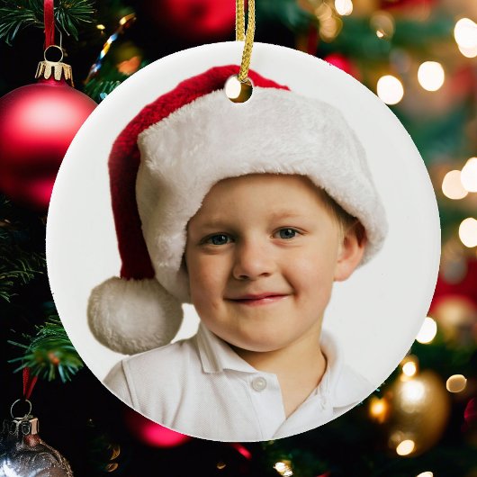 Kinder kerstfoto Sjabloon Naam Jaar Kerstman Keramisch Ornament