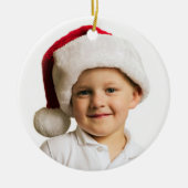 Kinder kerstfoto Sjabloon Naam Jaar Kerstman Keramisch Ornament (Voorkant)
