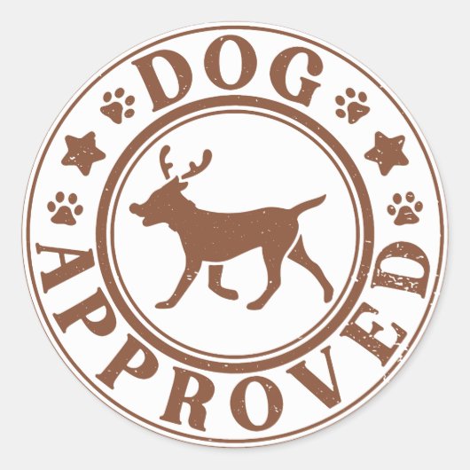 Kinder kersthond goedgekeurd ronde sticker (Voorkant)