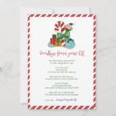 Kinder kerstjongen Elf Goodbye Letter Uitnodiging (Voorkant)