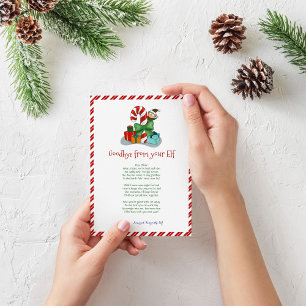 Kinder kerstjongen Elf Goodbye Letter Uitnodiging