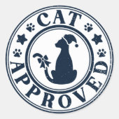 Kinder kerstkat goedgekeurd ronde sticker (Voorkant)