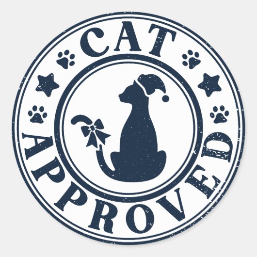 Kinder kerstkat goedgekeurd ronde sticker (Voorkant)