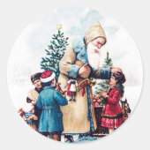 kinder kerstkerstfeestdag ronde sticker (Voorkant)