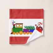 Kinder kerstkeukenset met kersttrein bad handdoek (Wasdoekje)