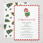 Kinder kerstkind Elf Goodbye Letter Kaart (Voorkant / Achterkant)