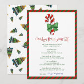 Kinder kerstkind Elf Goodbye Letter Kaart (Voorkant / Achterkant)
