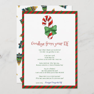 Kinder kerstkind Elf Goodbye Letter Kaart