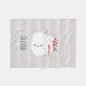 Kinder kerstklep Snowman en naam Fleece Deken (Voorkant (Horizontaal))