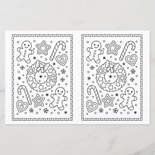 Kinder Kerstkleurplaat Christmas Gingerbread (Voorkant)