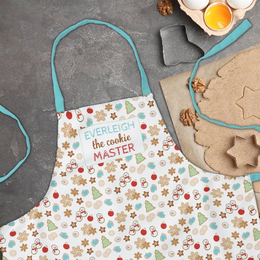 Kinder kerstkoekjesmeester patterned Holiday apr. Schort