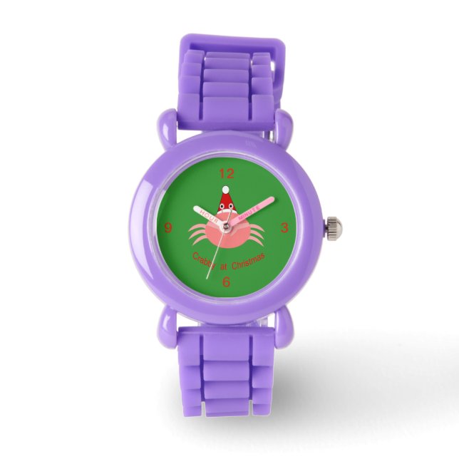 Kinder kerstkrabben horloge (Voorkant)