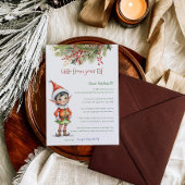 Kinder kerstman Elf Boy Hallo Letter Uitnodiging