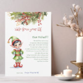Kinder kerstman Elf Boy Hallo Letter Uitnodiging
