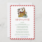 Kinder kerstman Elf Boy Hallo Letter Uitnodiging (Voorkant)