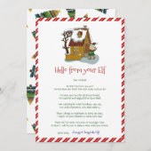 Kinder kerstman Elf Boy Hallo Letter Uitnodiging (Voorkant / Achterkant)