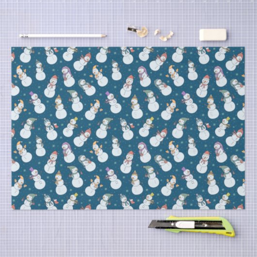 Kinder kerstman in Pet Blue Tissuepapier (Craft)