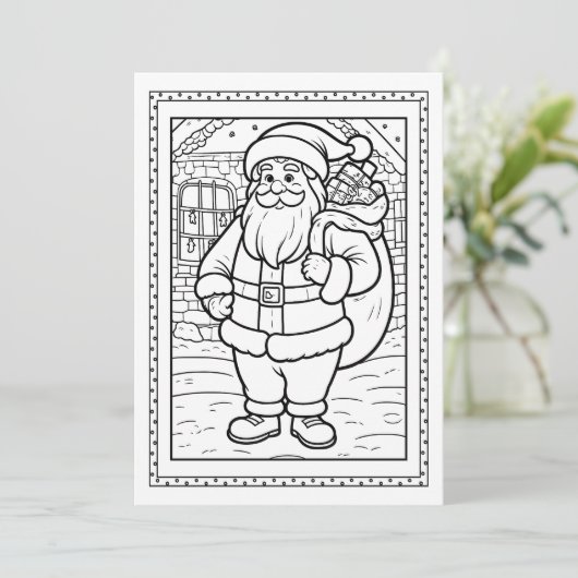 Kinder Kerstman Kleuren Kerst Flat Note Kaart (Staand voorkant)