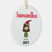 kinder kerstman op maat keramisch ornament (Rechts)