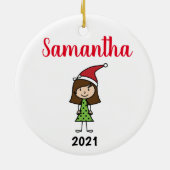 kinder kerstman op maat keramisch ornament (Achterkant)