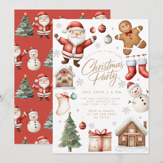 Kinder kerstman Schattige kerstfeest Kaart (Voorkant / Achterkant)