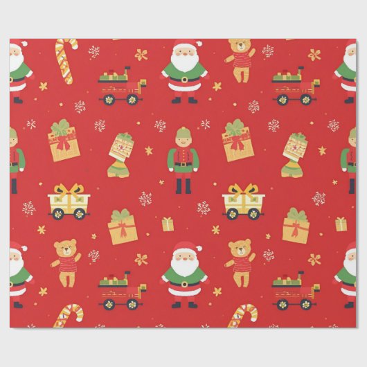 Kinder Kerstman & Speelgoed 30 in door 45ft Cadeaupapier (Vlak)