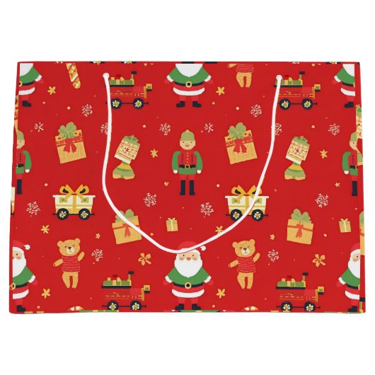 Kinder Kerstman & Speelgoed plezier Groot Cadeauzakje (Voorkant)