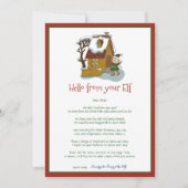 Kinder kerstmeisje Elf Hallo brief uitnodiging (Voorkant)