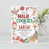 Kinder kerstmelk en uitnodigingen voor koekjes (Staand voorkant)