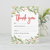 Kinder Kerstmis bedankkaarten Bedankkaart (Staand voorkant)