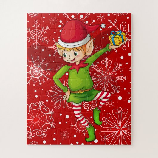 Kinder Kerstmis Elf Puzzle Legpuzzel (Verticaal)