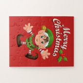 Kinder Kerstmis Elf Puzzle Legpuzzel (Horizontaal)