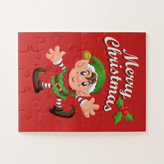 Kinder Kerstmis Elf Puzzle Legpuzzel (Horizontaal)