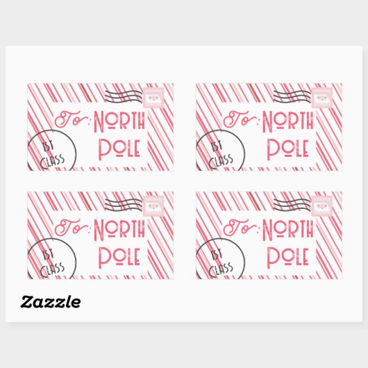 Kinder kerstmis Noordpool Rechthoekige Sticker (Vel)