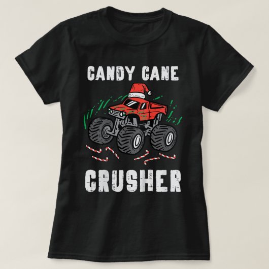 Kinder kerstmonster Truck Candy Cane Xm T-shirt (Design voorkant)