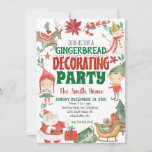 Kinder kerstontbijtkoek ter decoratie van Uitnodig Kaart<br><div class="desc">Kinder kerstontbijtkoek voor de decoratie van uitnodigingen,  Kinder kerstkoekjes voor de decorating Party,  Santa Claus,  Birthday Invite,  Elf Birthday Party Invitation, </div>