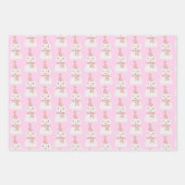 Kinder kerstpatronen met luiroze kerstpatronen inpakpapier vel (Voorkant 2)