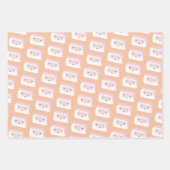 Kinder kerstpatronen met luiroze kerstpatronen inpakpapier vel (Voorkant)