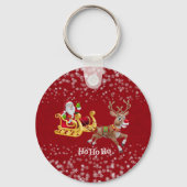 Kinder kerstrenrenrennier Snowflake Red Sleutelhanger (Voorkant)