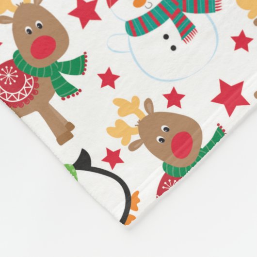 Kinder kerstsnowman Reindeer gepersonaliseerd Fleece Deken (Hoek)