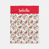 Kinder kerstsnowman Reindeer gepersonaliseerd Fleece Deken (Voorkant)