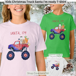 Kinder Kersttruck Santa Ik ben er klaar voor T-shirt
